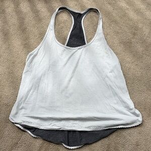 Women's lululemon White and Gray Racerback flowy Tank Top